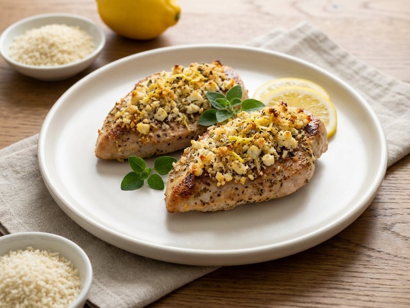 Greek Turkey Steaks with Lemon Herb Crust