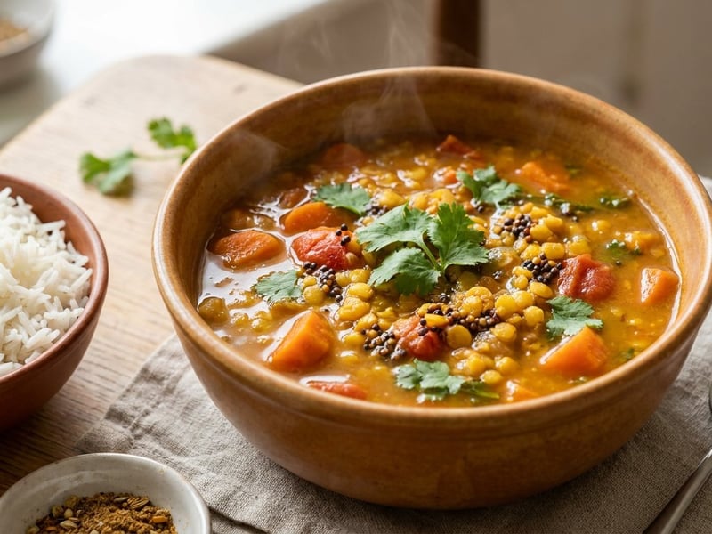 Südindisches Sambar | Aromatisches Linsen-Gemüse-Curry