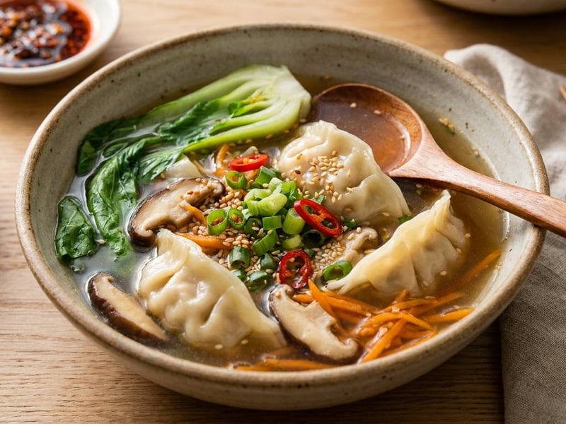 Asiatische Gyoza-Suppe | Wärmend & Schnell