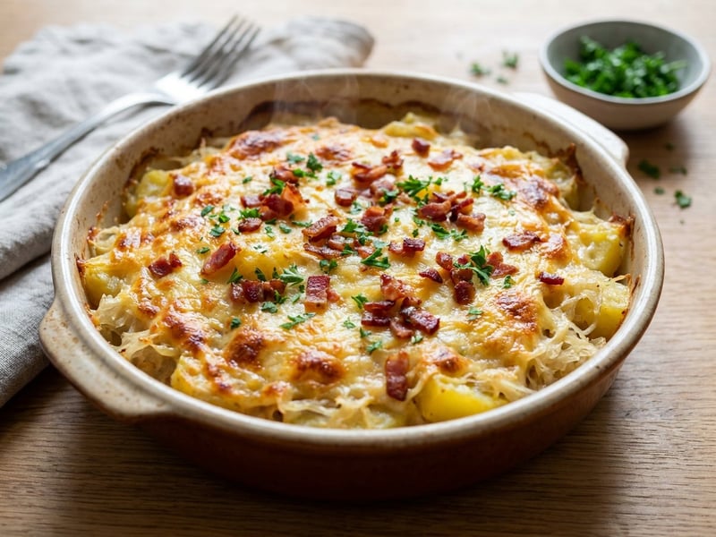 Fränkischer Kartoffel-Sauerkraut-Auflauf | Herzhafter Ofengenuss