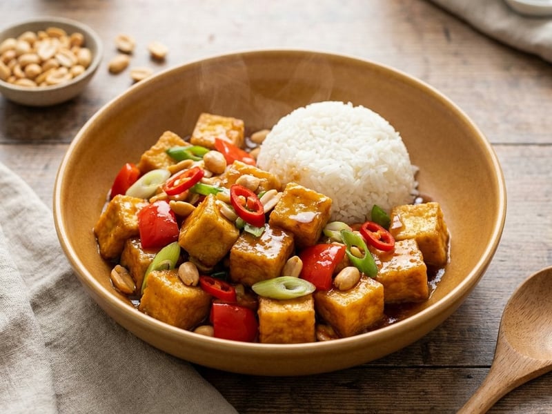 Kung Pao Tofu aus dem Wok | Knusprig & pikant in 15 Min.