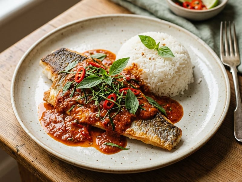 Pla Rad Prik | Crispy Thai Fish in Curry Sauce