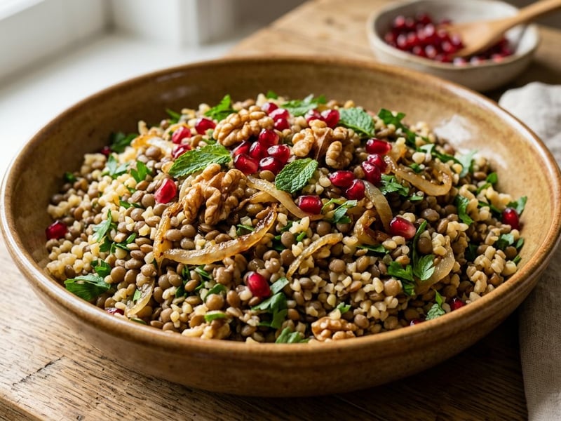 Türkischer Linsen-Bulgur-Salat | Würzig & sättigend