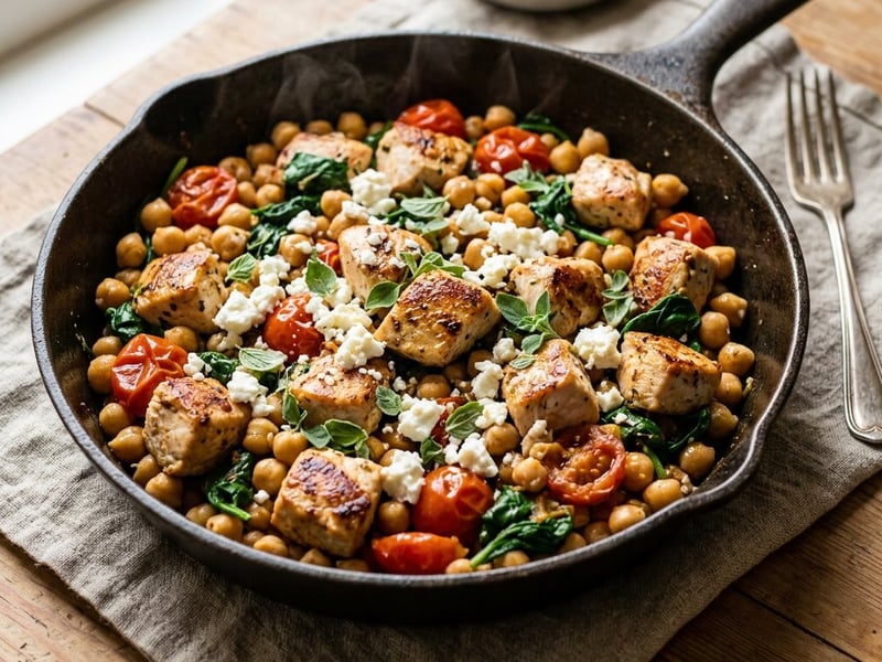 Greek Chicken and Chickpea Skillet | In 20 Minutes