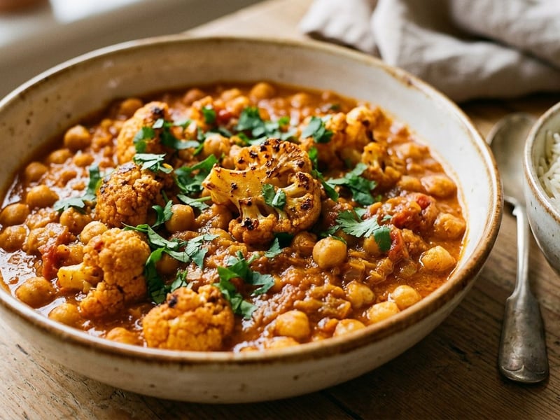 Blumenkohl-Kichererbsen Tikka Masala | Würzig & Cremig