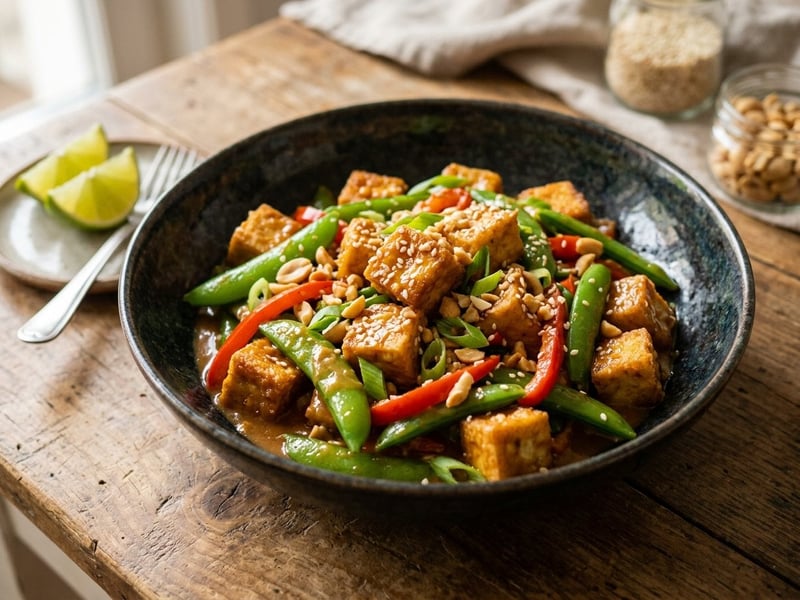 Knuspriger Erdnuss-Tofu | Wok-Klassiker in 15 Min.