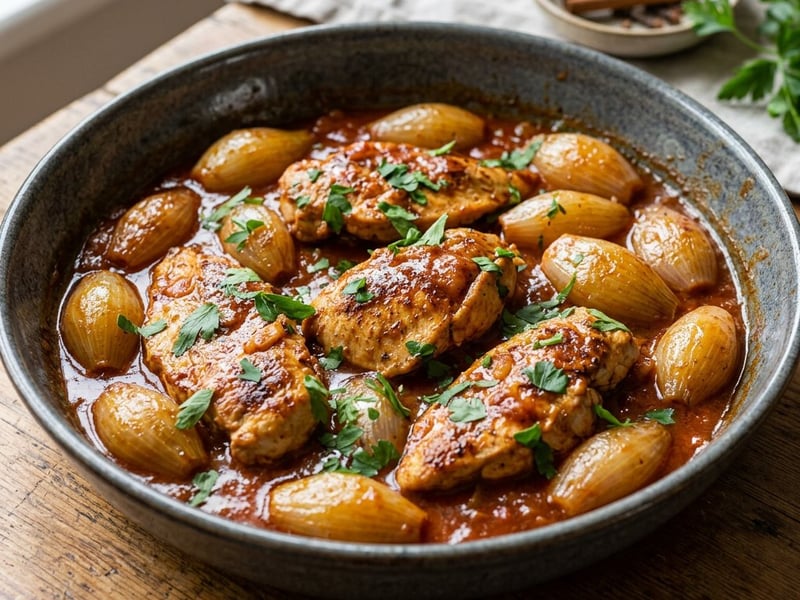 Schnelles Puten-Stifado | Griechischer Pfannengenuss