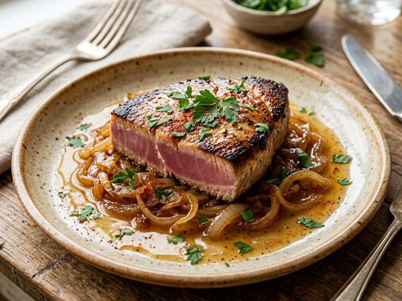 Atún Encebollado | Andalusian Tuna Steak with Onions