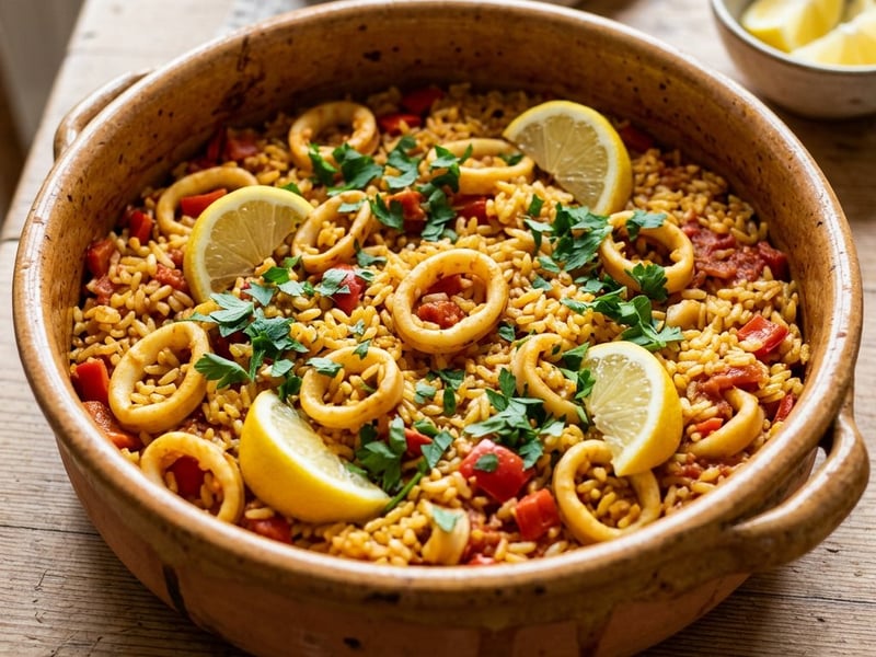 Spanish Calamari Rice Pot | Arroz con Calamares