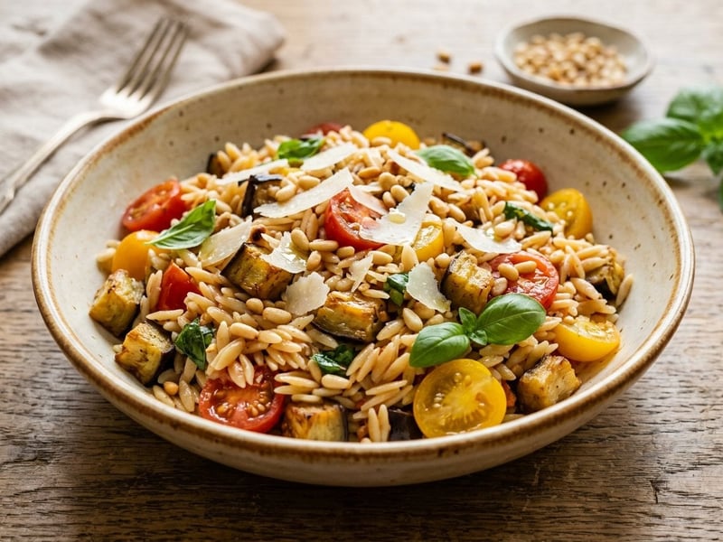Orzo Salad alla Norma | Summery Weeknight Delight