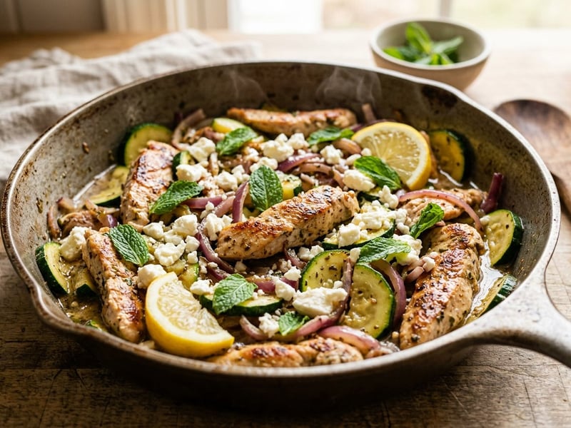 Greek Turkey & Zucchini Skillet | In 20 Minutes