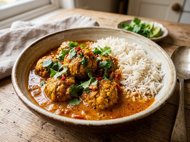 Indian Chickpea Kofta Curry | Spiced Dumplings