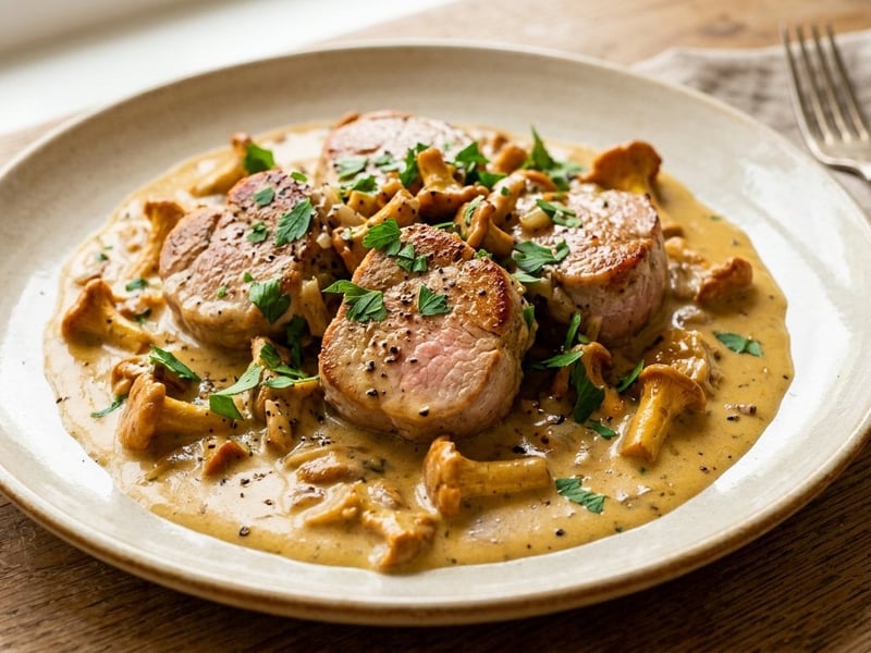 Schweinemedaillons in Pfifferling-Rahmsauce | Zart & cremig