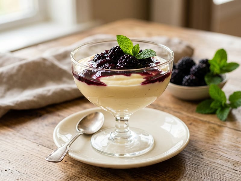 Bavarian Cream with Blackberry Compote | Delicate & Creamy