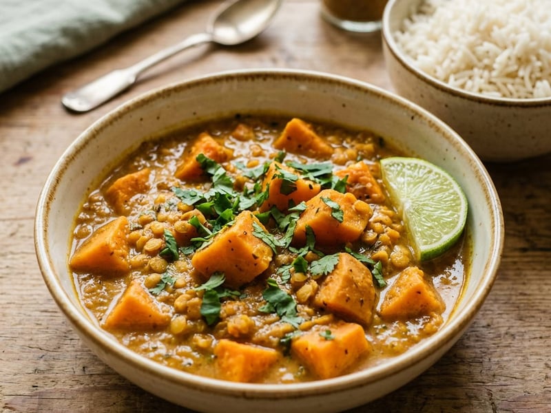 Indian Sweet Potato and Lentil Curry | Creamy & Warming