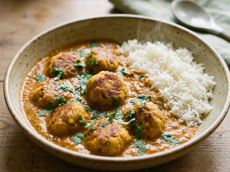 Indian Lentil Kofta Curry | Crispy Balls in Masala Sauce