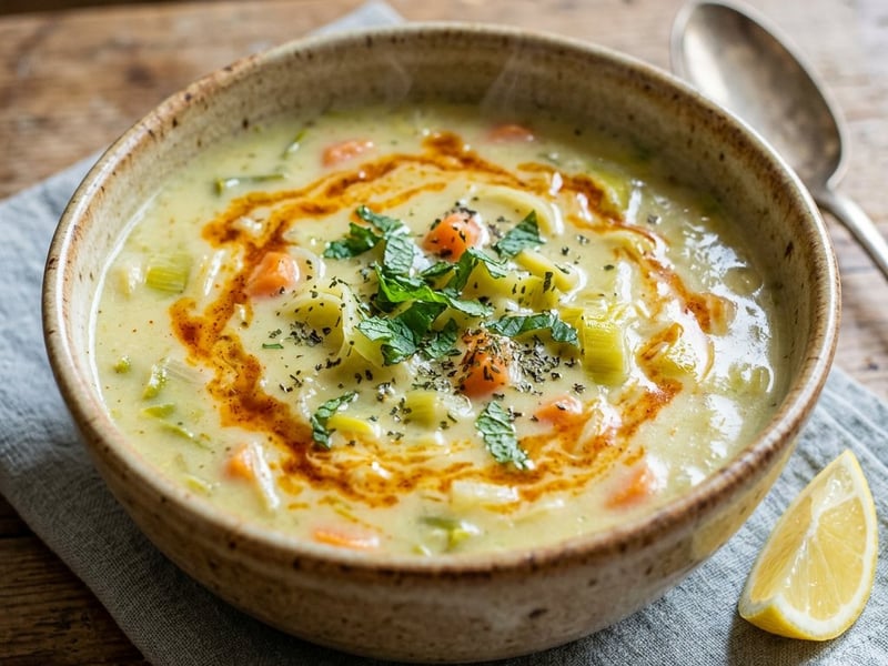 Terbiyeli Pırasa Çorbası | Turkish Leek Soup