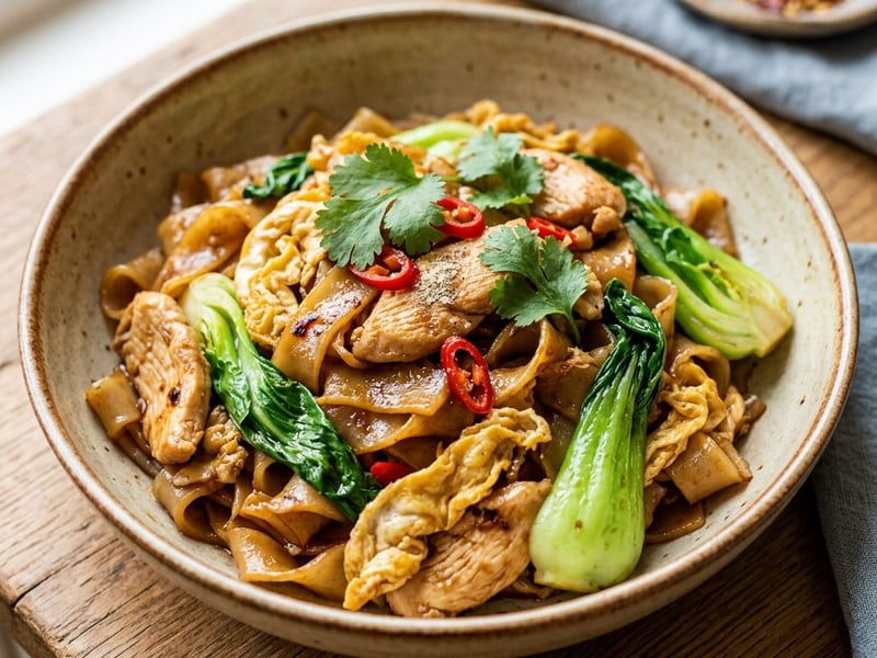 Pad See Ew mit Hähnchen | Thailändische Wok-Nudeln in 15 Min.
