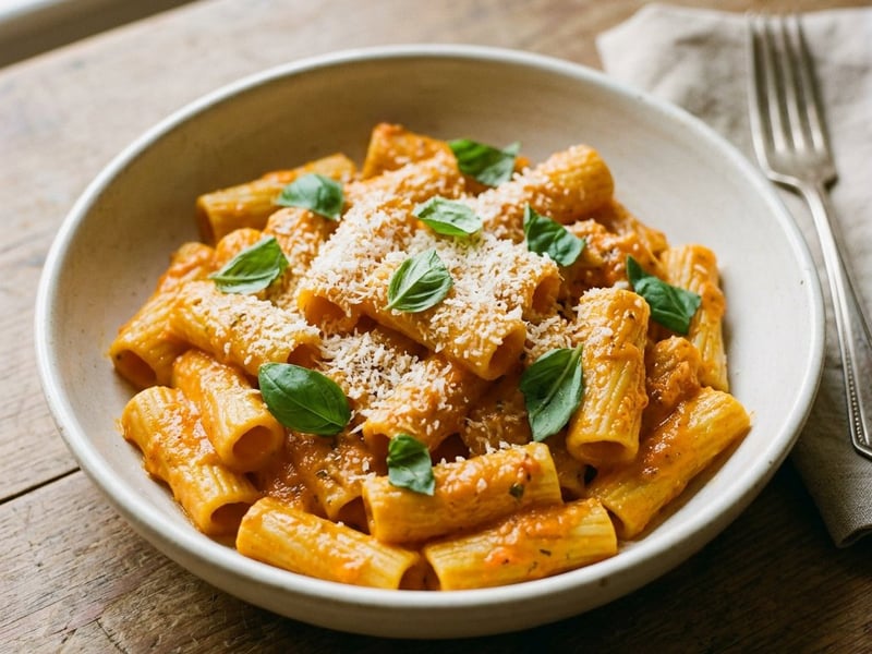 Creamy Carrot Rigatoni | Italian Pasta