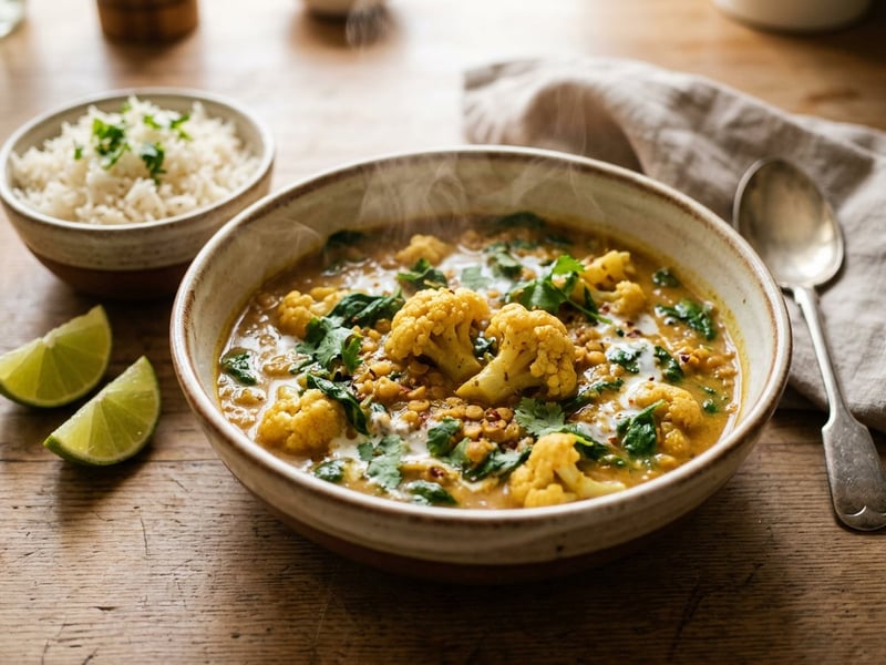 Indisches Blumenkohl-Linsen-Curry | Cremig & vegan