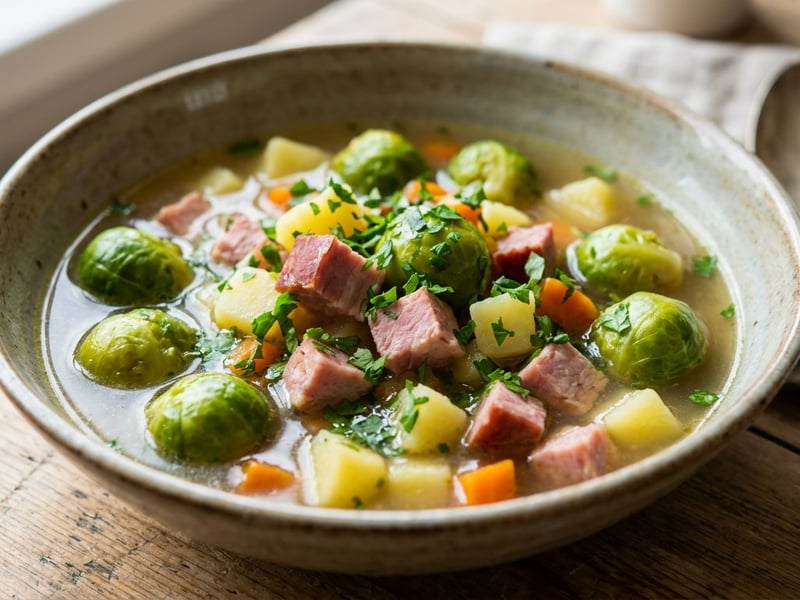 Brussels Sprout Stew with Kasseler | Hearty Autumn Delight