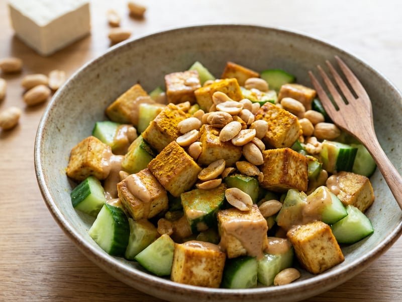 Quick Cucumber Tofu Salad