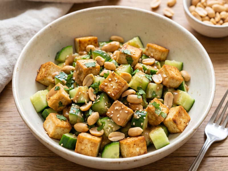 Quick Cucumber Tofu Salad