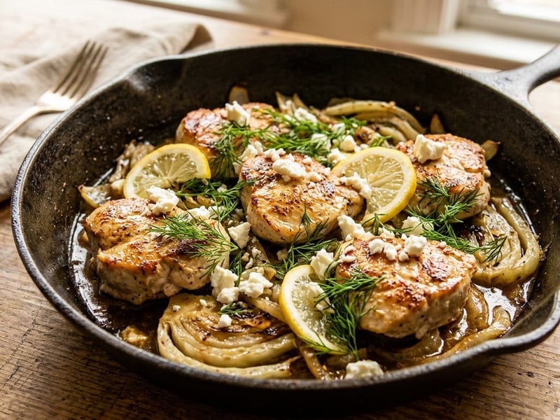 Griechisches Zitronen-Hähnchen mit Fenchel | In 20 Min.