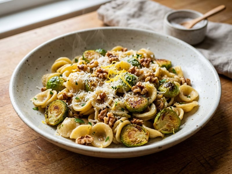Orecchiette mit karamellisiertem Rosenkohl | Herbst-Pasta
