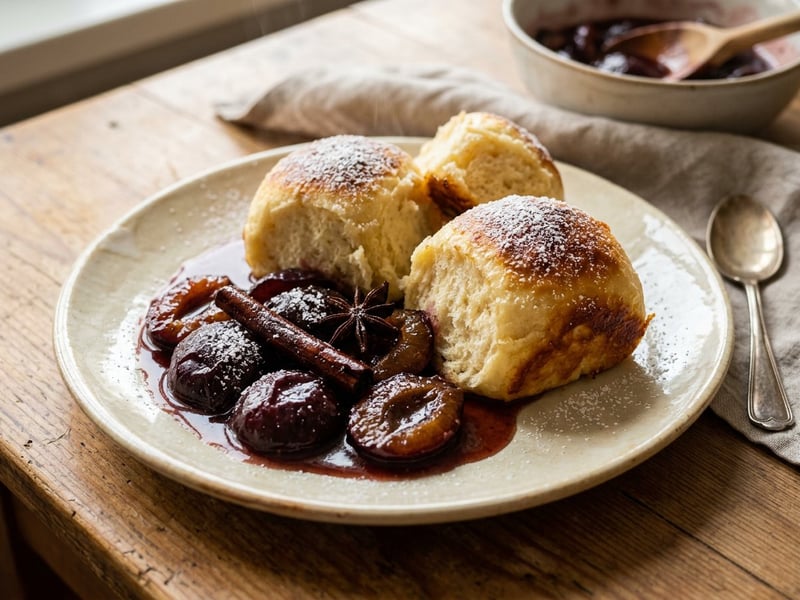 Dampfnudeln mit Zwetschgenröster | Fluffig & Fruchtig