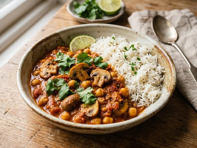 Indisches Pilz-Kichererbsen-Curry | Würzig & cremig