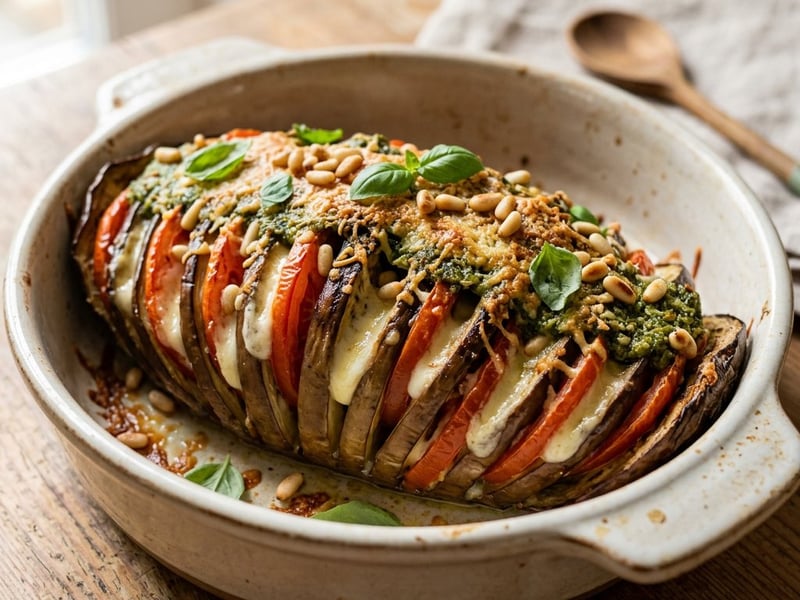 Hasselback-Aubergine alla Caprese | Fächer-Ofengenuss