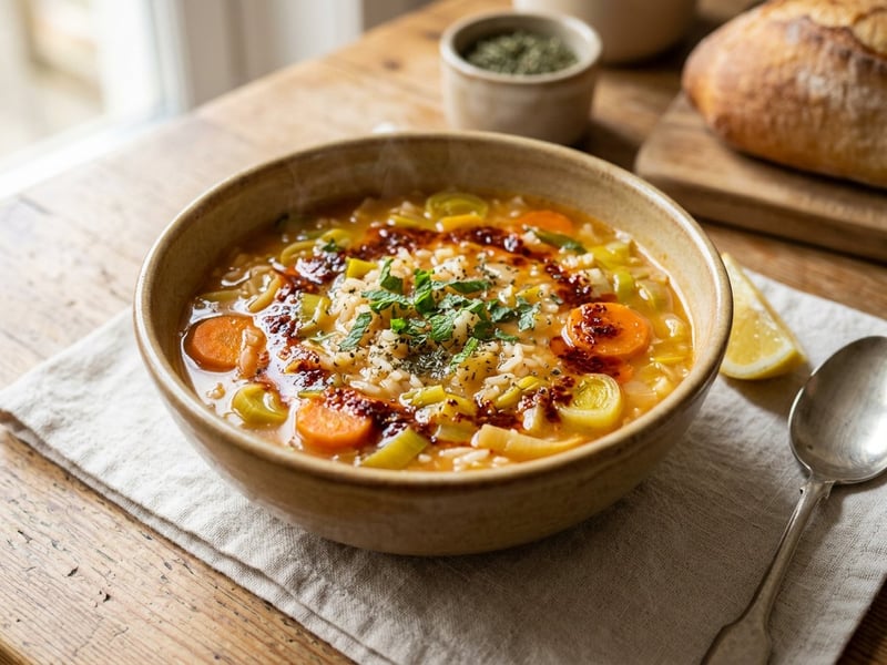 Pırasa Çorbası | Türkische Lauchsuppe mit Reis