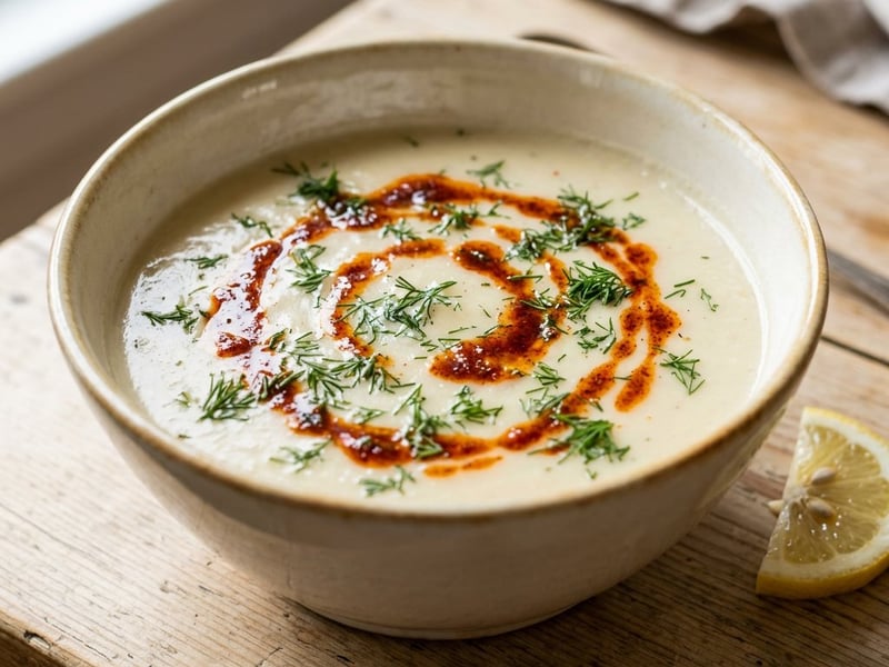 Terbiyeli Kereviz Çorbası | Türkische Selleriesuppe mit Dill-Paprika-Butter
