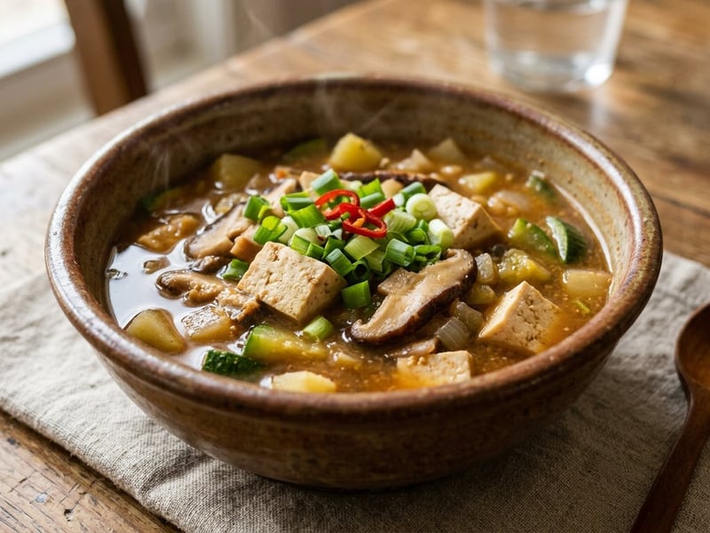 Doenjang-Jjigae mit Tofu | Koreanische Sojabohnen-Suppe
