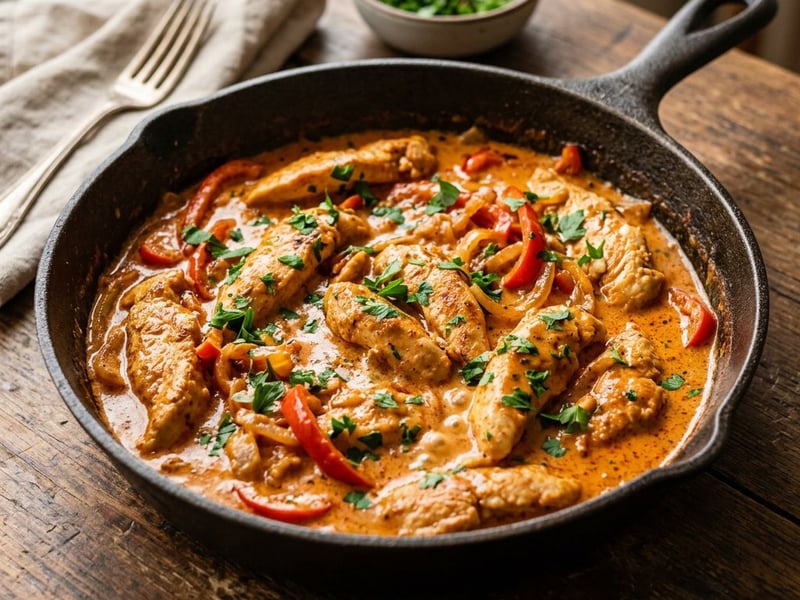 Griechisches Pfannen-Hähnchen in Metaxa-Sauce | In 20 Minuten