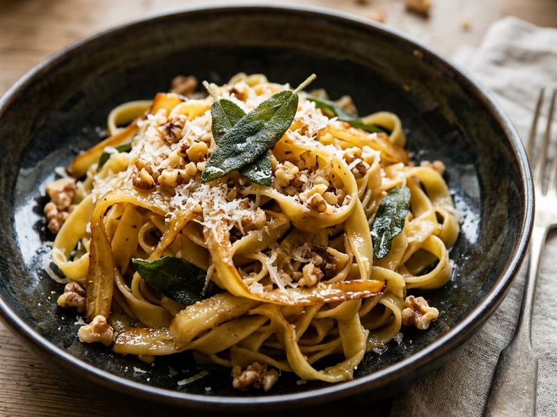 Parsnip Tagliatelle with Sage Butter & Walnuts