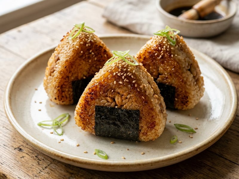 Japanese Chicken Yaki Onigiri | Crispy & Savory