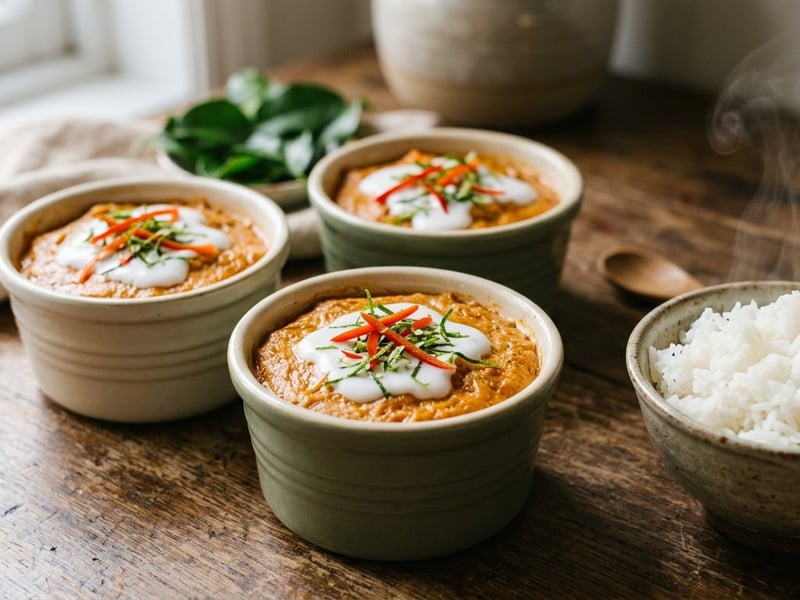 Hor Mok Pla | Thailändisches gedämpftes Fisch-Curry-Soufflé