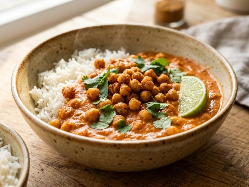 Crispy Oven-Baked Chickpea Curry | Creamy & Aromatic