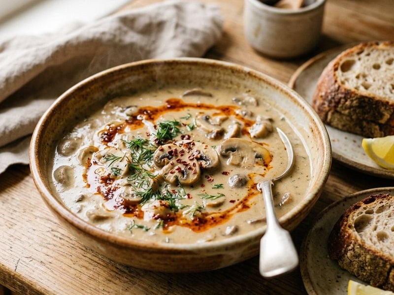 Sütlü Mantar Çorbası | Türkische Pilzsuppe