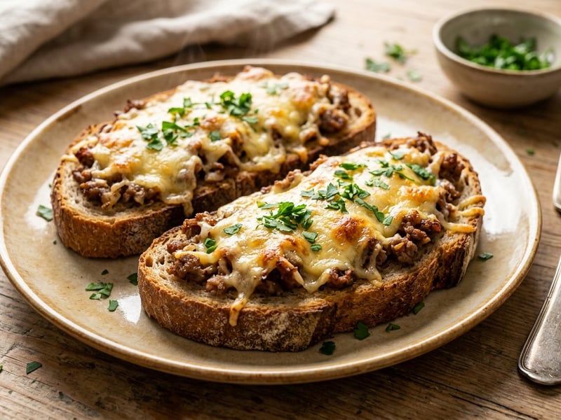 Baked Farmhouse Bread with Minced Meat | Hearty & Quick