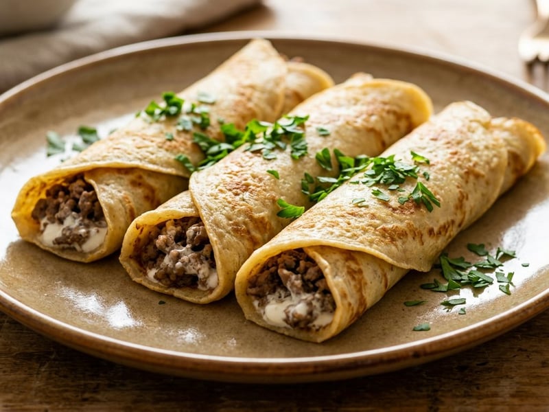 Pancakes with Minced Meat Filling | Hearty & Quick