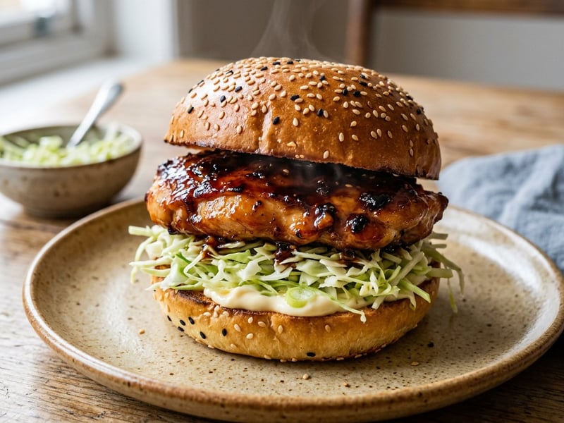 Japanese Teriyaki Chicken Burger | Juicy & Glazed