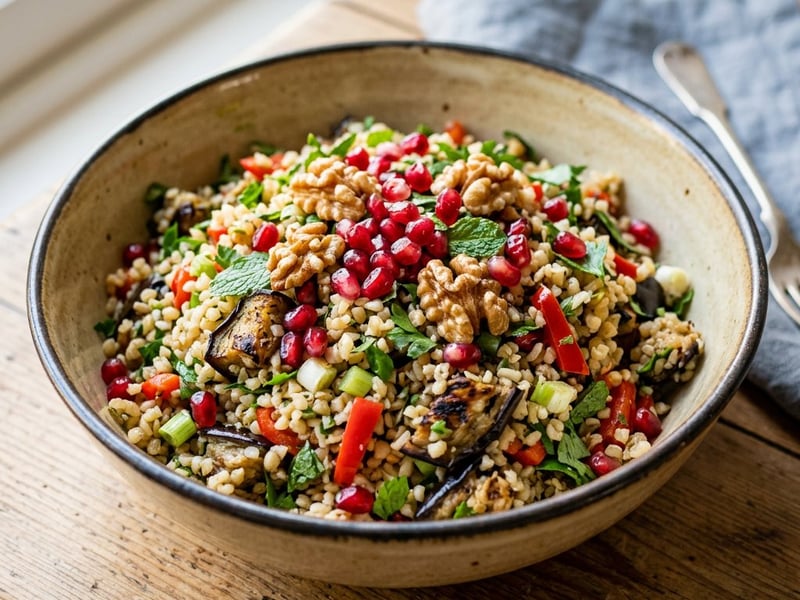 Köz Patlıcanlı Bulgur | Turkish Aubergine and Bulgur Salad
