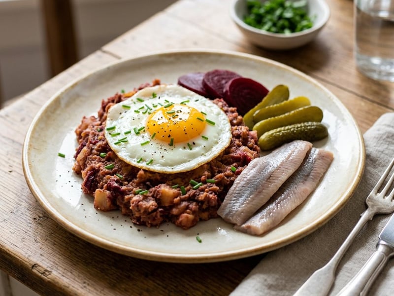 Hamburg-Style Labskaus | Traditional Dish with Fried Egg