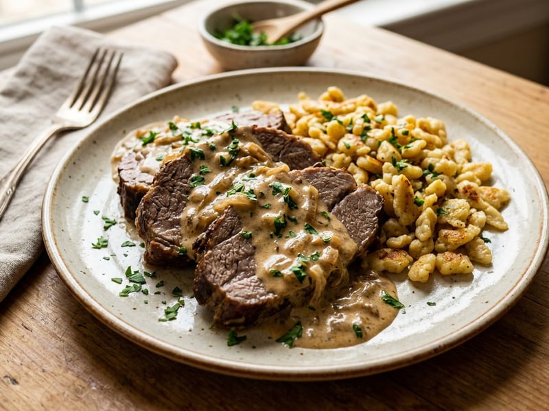 Hessischer Schmandbraten | Zart geschmort in Schmandsoße