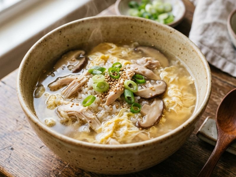 Tori Zosui | Japanische Hühner-Reissuppe mit Ei