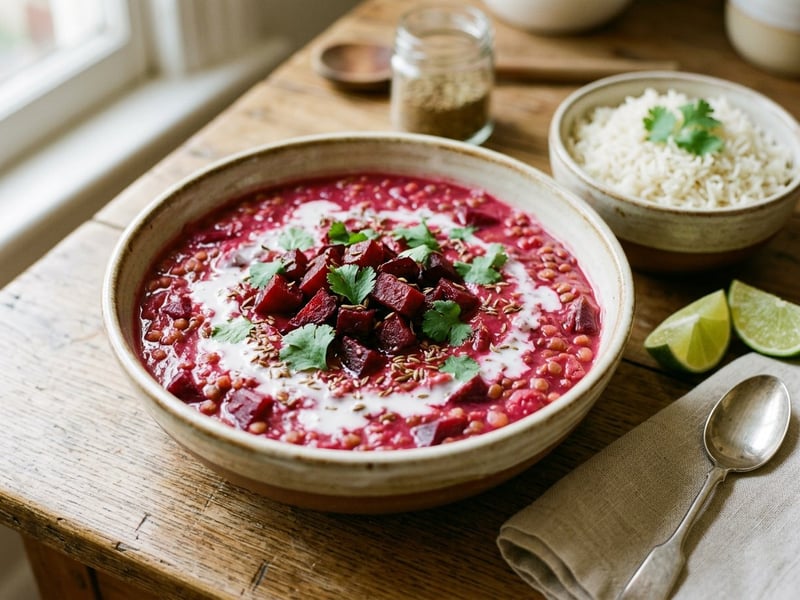 Indian Beetroot & Red Lentil Dal | Creamy & Warming