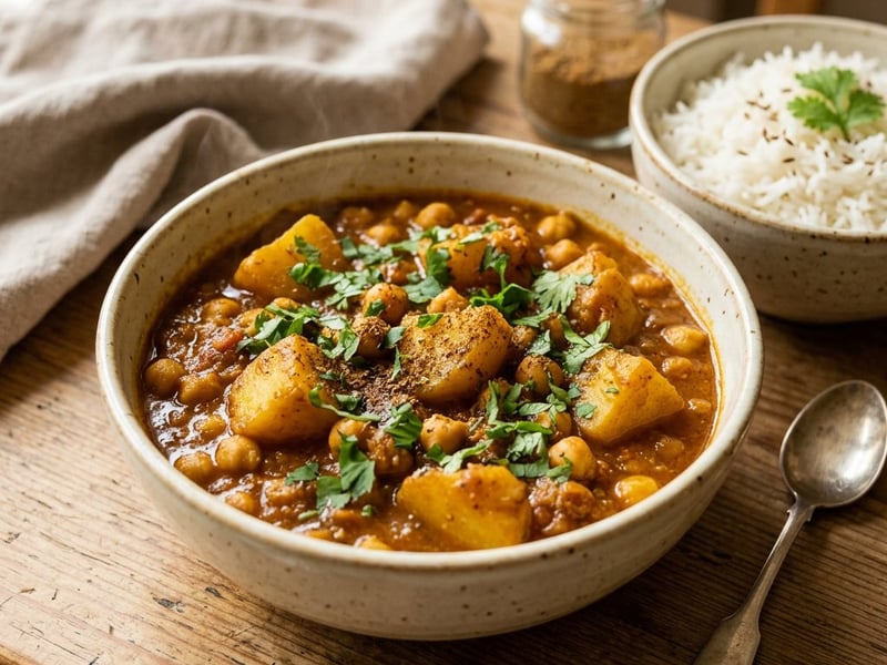 Indian Aloo Chana | Potato & Chickpea Curry